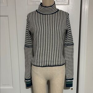 Free People Checkered Turtleneck Sweater
